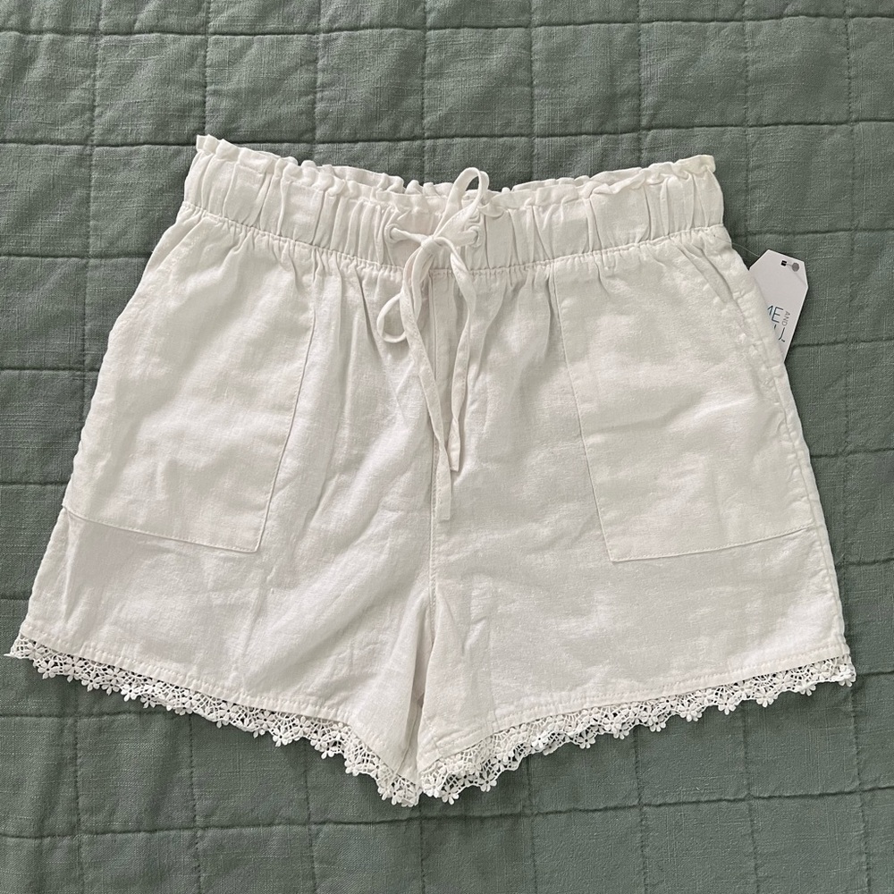 White Linen Shorts